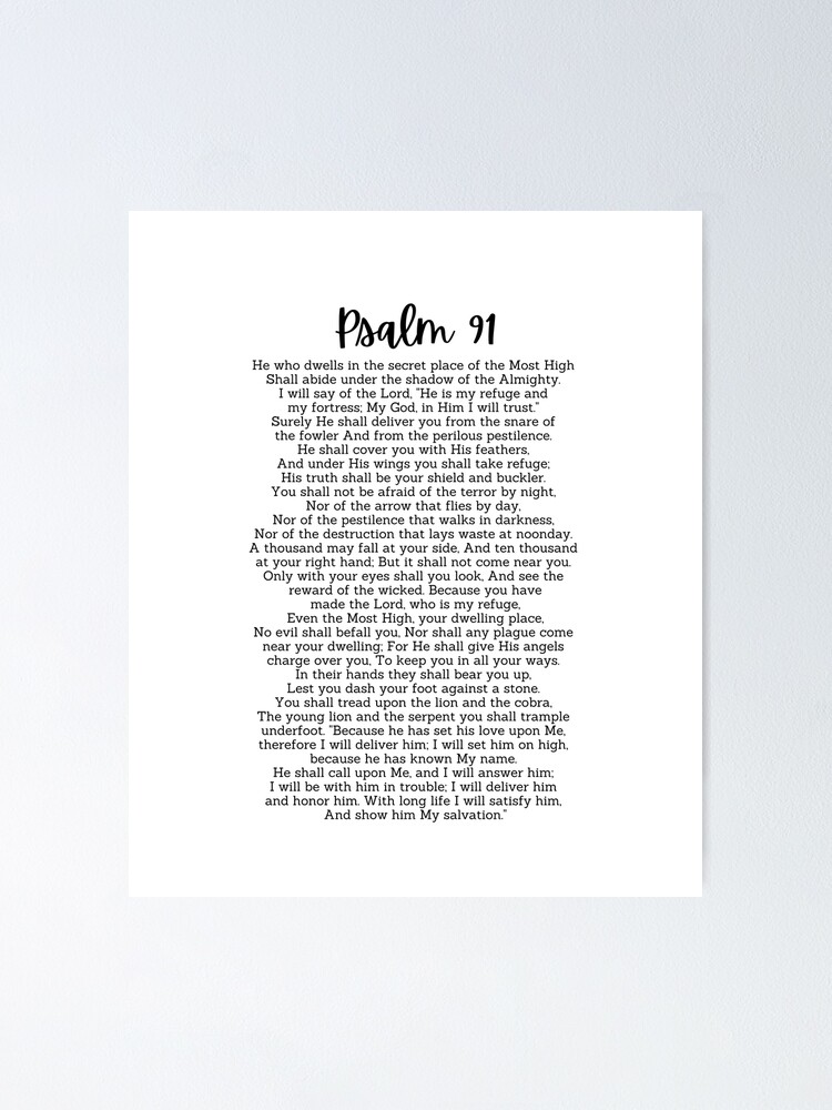 Psalm 91 Poster Huge A1 Psalm 91 Print Wallart Bible Art Etsy