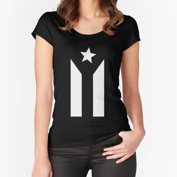 Puerto Rican Black Flag Fitted Scoop T-Shirt