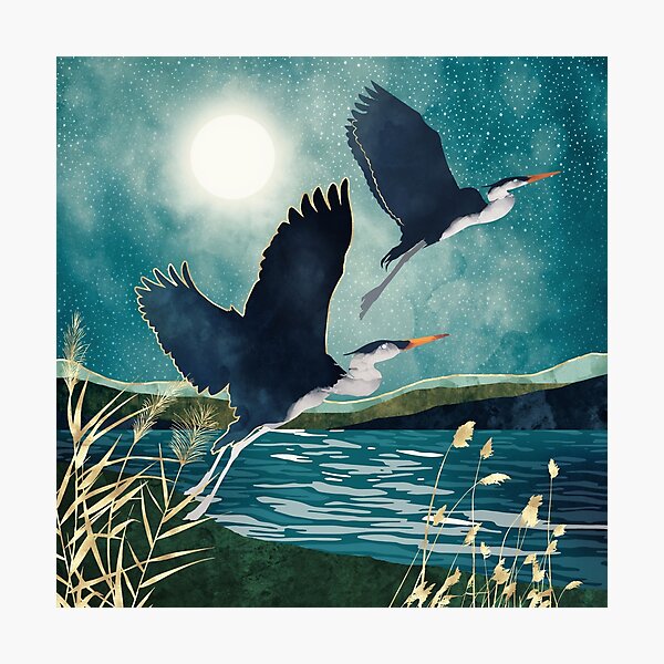 Item preview, Evening Heron designed and sold by spacefrogdesign.