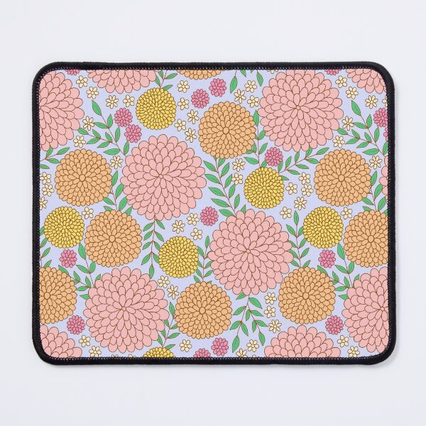 Item preview, Retro flower garden in pink and light blue designed and sold by Illustrated by Nat.