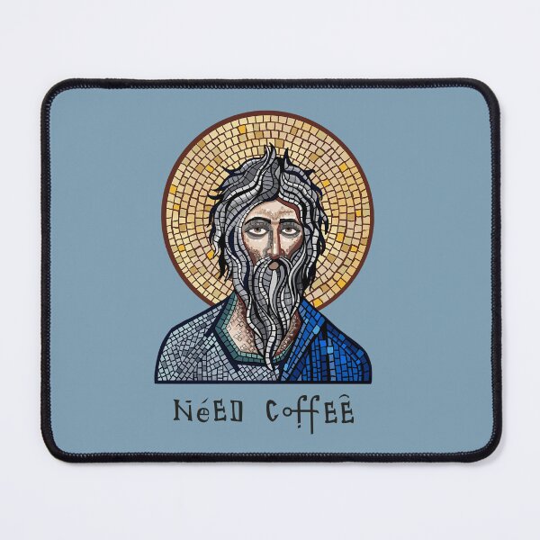 Item preview, Need Coffee, Byzantine mosaic inspired, original art designed and sold by SleepyMarten.