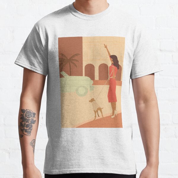 Classy lady with dog on the streets of Havana Classic T-Shirt