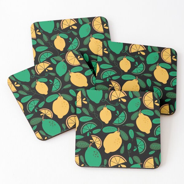 Item preview, You're My Main Squeeze - Lemons + Limes on Black designed and sold by Carrie Cantwell Art.