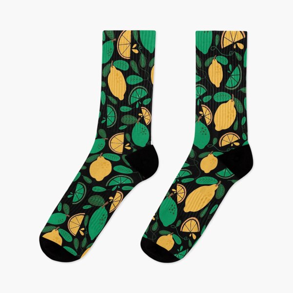 Item preview, You're My Main Squeeze - Lemons + Limes on Black designed and sold by Carrie Cantwell Art.