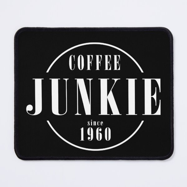 Item preview, Coffee Junkie since 1960 - Black designed and sold by AlfabetDesign.