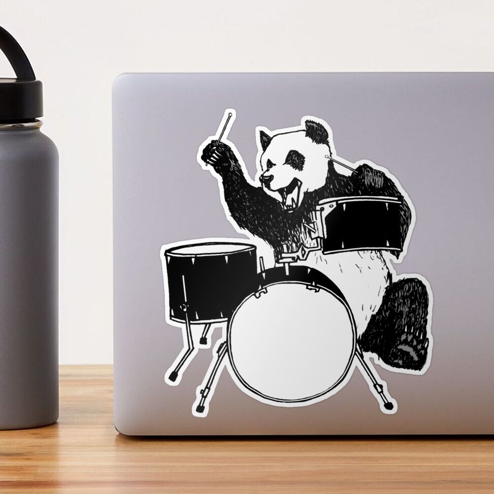 Drumming Panda Sticker for Sale by Sarah Hall