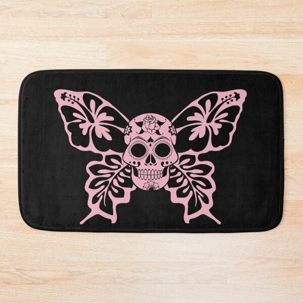 Item preview, Pink Awesome Hibiscus Flower Art Sugar Skull Butterfly designed and sold by CattlettArt.
