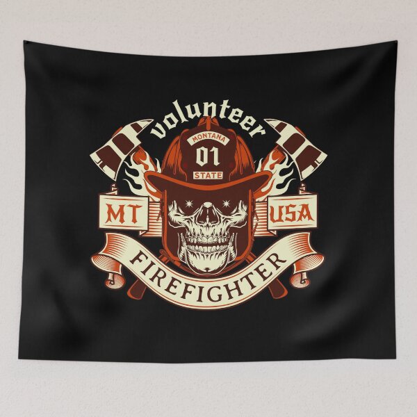 Item preview, Volunteer Fireman Firefighter Montana designed and sold by CattlettArt.