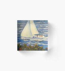 Sailing off the Coast Acrylic Block