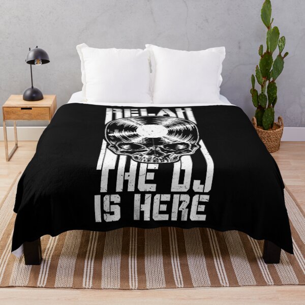 Item preview, Relax The DJ Is Here Vinyl Record Lover Gothic Skull LP designed and sold by GrandeDuc.