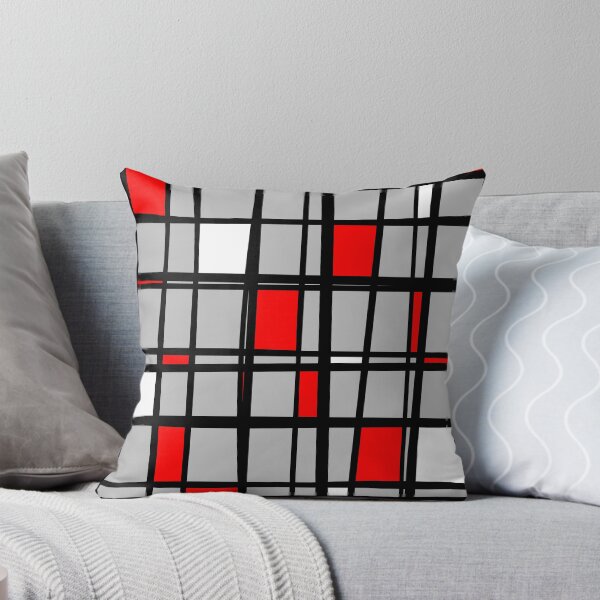 Item preview, Gridlock - Abstract - Gray, Red, White, Black   designed and sold by MellowCat.