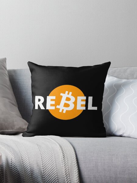 bitcoin rebel - black - crypto bitcoin - crypto art pillows