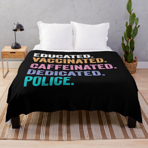 Item preview, Educated Vaccinated Caffeinated Dedicated police shirt, Funny police Christmas Gift designed and sold by xlnv.