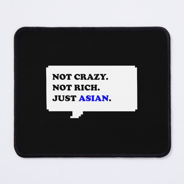 Item preview, Not Crazy Not rich just Asian for Asian people funny retro free speech bubble with black and blue typography - Dark mode designed and sold by Deegital18.