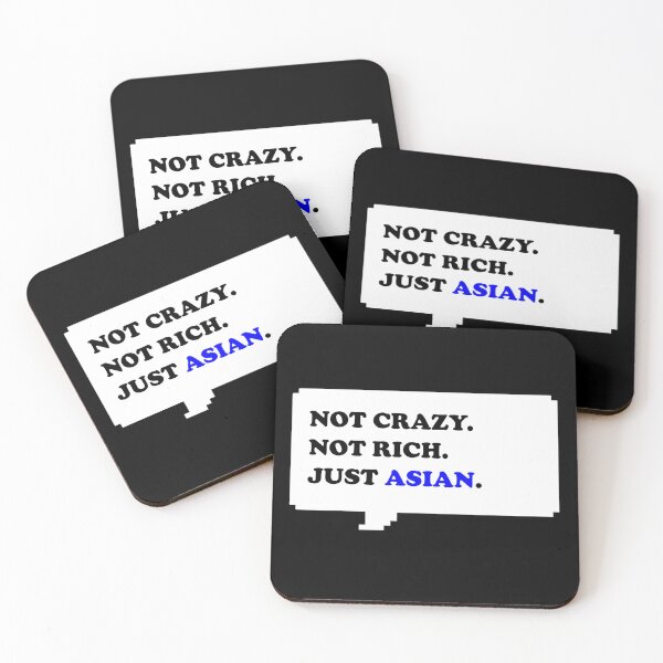 Item preview, Not Crazy Not rich just Asian for Asian people funny retro free speech bubble with black and blue typography - Dark mode designed and sold by Deegital18.