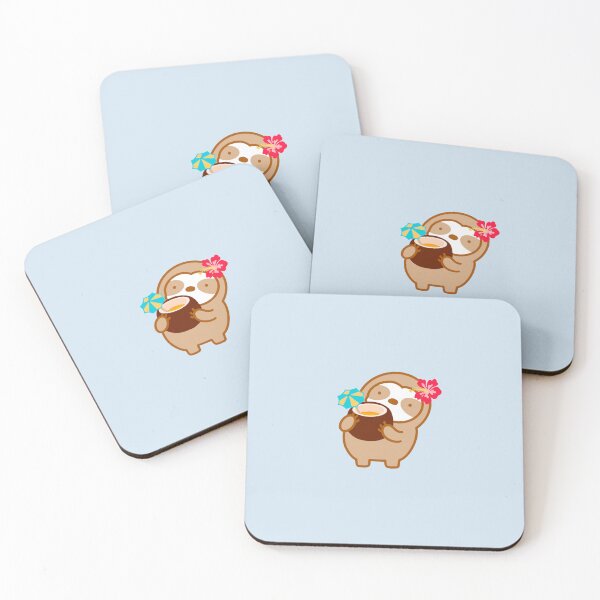 Item preview, Cute Tropical Coconut Drink Sloth  designed and sold by theslothinme.