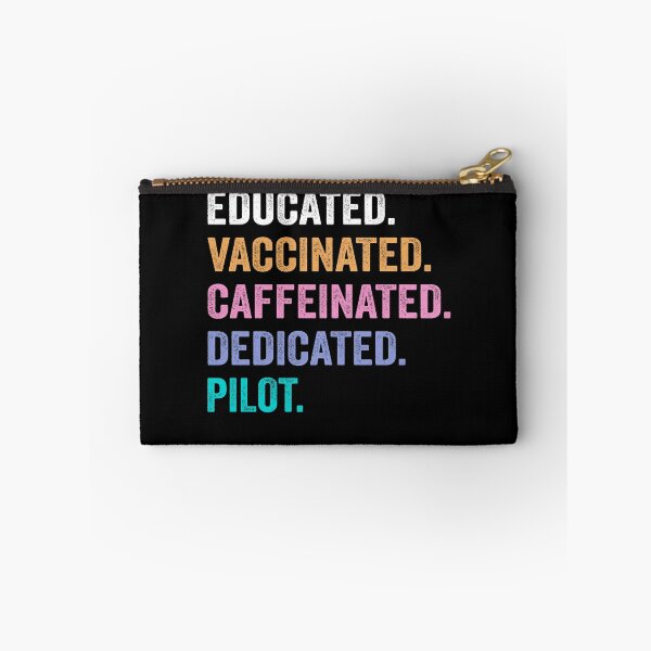 Item preview, Educated Vaccinated Caffeinated Dedicated pilot shirt, Funny pilot Christmas Gift designed and sold by xlnv.