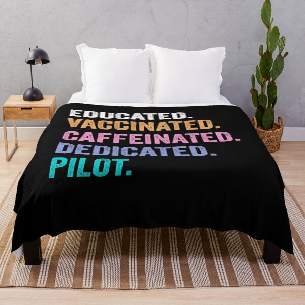 Item preview, Educated Vaccinated Caffeinated Dedicated pilot shirt, Funny pilot Christmas Gift designed and sold by xlnv.