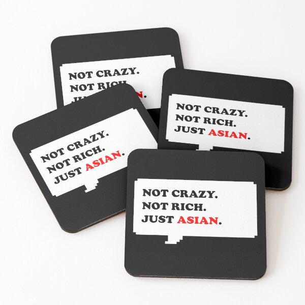 Item preview, Not Crazy Not rich just Asian for Asian people funny retro free speech bubble with black and red typography - Dark mode designed and sold by Deegital18.