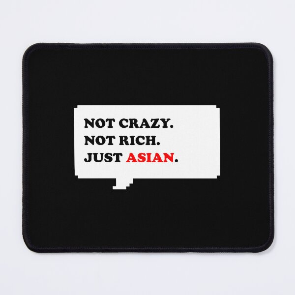 Item preview, Not Crazy Not rich just Asian for Asian people funny retro free speech bubble with black and red typography - Dark mode designed and sold by Deegital18.