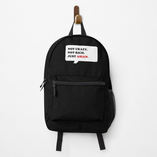 Item preview, Not Crazy Not rich just Asian for Asian people funny retro free speech bubble with black and red typography - Dark mode designed and sold by Deegital18.