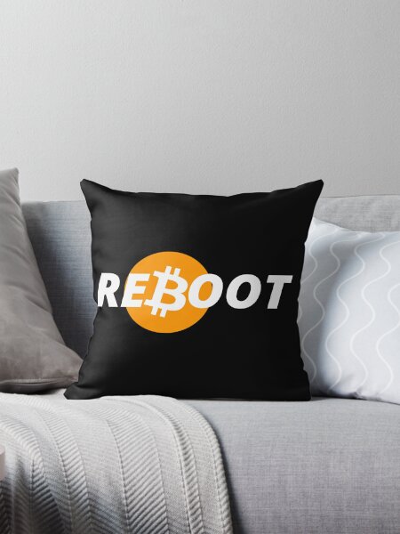 reboot - noir - crypto bitcoin - crypto art pillows