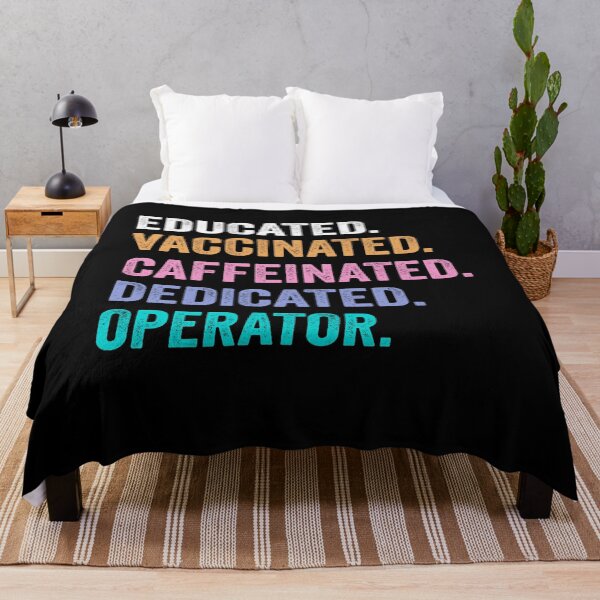 Item preview, Educated Vaccinated Caffeinated Dedicated operator shirt, Funny operator Christmas Gift designed and sold by xlnv.