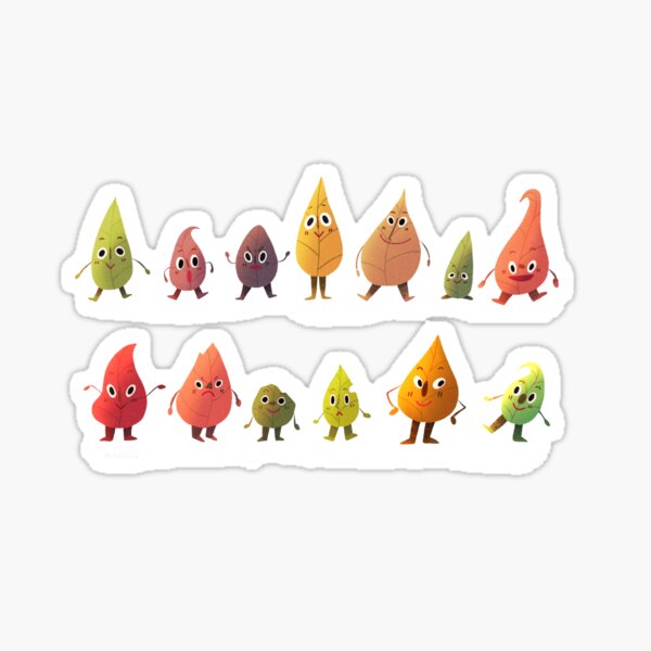 Kawaii leaves Sticker