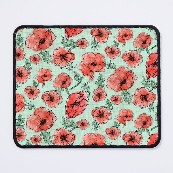 Item preview, Watercolor poppies with green background designed and sold by Silviaclara.