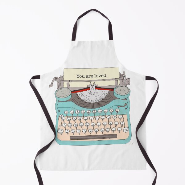 Item preview, Vintage Typewriter You are Loved in peach and duckegg blue designed and sold by Helen Vallance.
