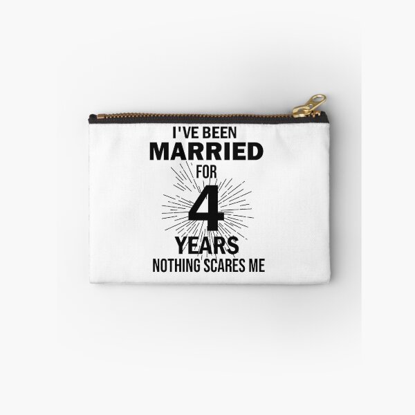Item preview, I've been married for 4 years nothing scares me, Couples Married 4 Year, Funny Anniversary, anniversary gift for couples, Perfect for a married couple celebrating 4 year of marriage designed and sold by adjamine.