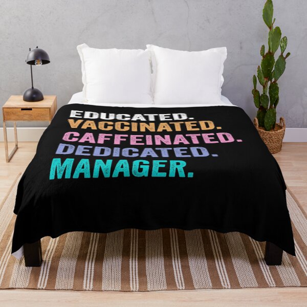 Item preview, Educated Vaccinated Caffeinated Dedicated manager shirt, Funny manager Christmas Gift designed and sold by xlnv.