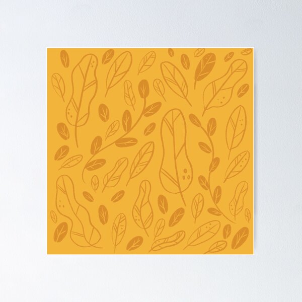 Artikelvorschau, Blätter-Muster-Design in Orange entworfen und verkauft von SleepyLilSloth.