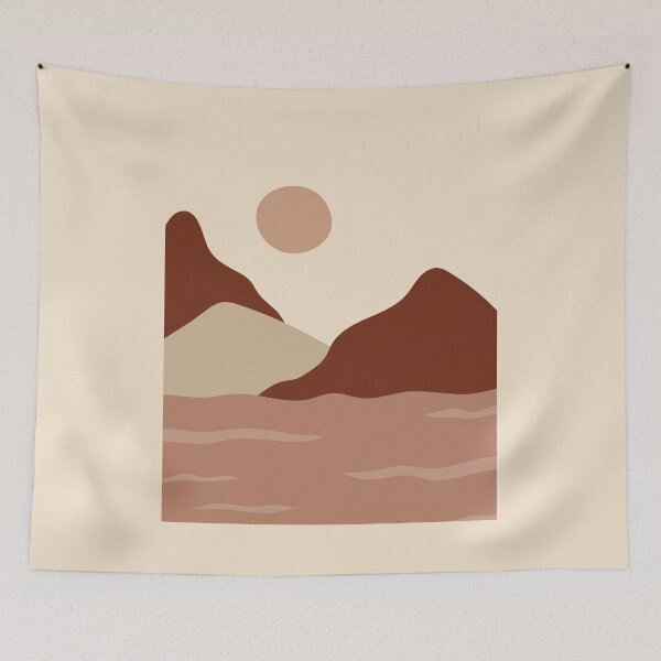 Item preview, Boho Abstract Artl Landscape Sunset Mountains Design designed and sold by zedonee.