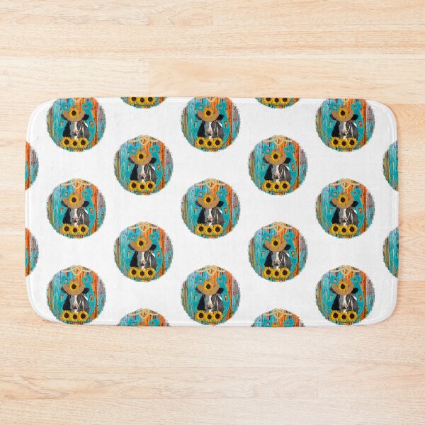 Item preview, Western Rodeo Cow with Sunflowers designed and sold by speakupandshine.