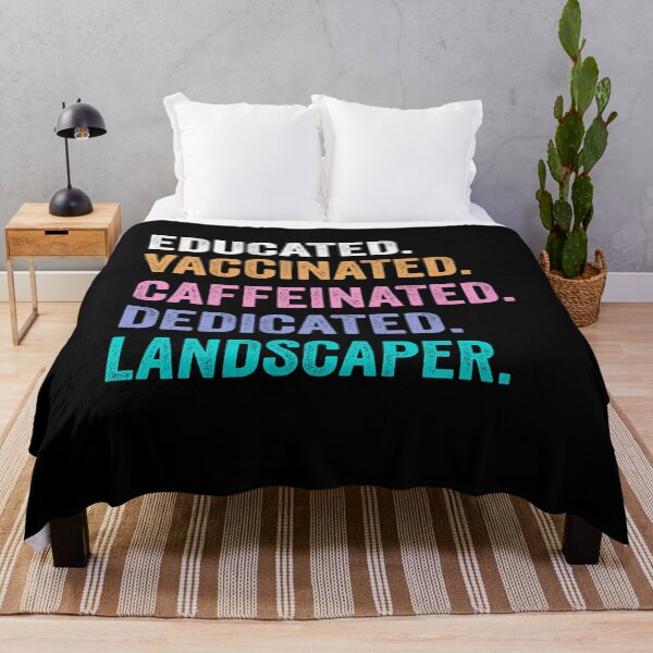 Item preview, Educated Vaccinated Caffeinated Dedicated landscaper shirt, Funny landscaper Christmas Gift designed and sold by xlnv.