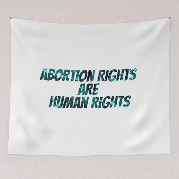 Item preview, Abortion Rights are Human Rights black and blue text designed and sold by Zevy-Darling.
