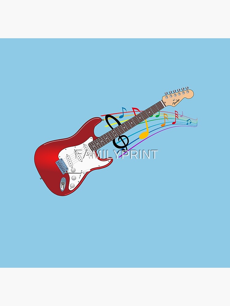 colorful-music-notes-with-electric-guitar-music-poster-for-sale-by