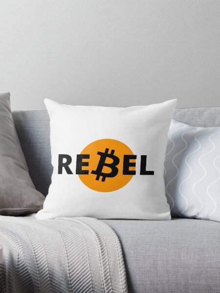 bitcoin rebel - white - crypto bitcoin - crypto art pillows