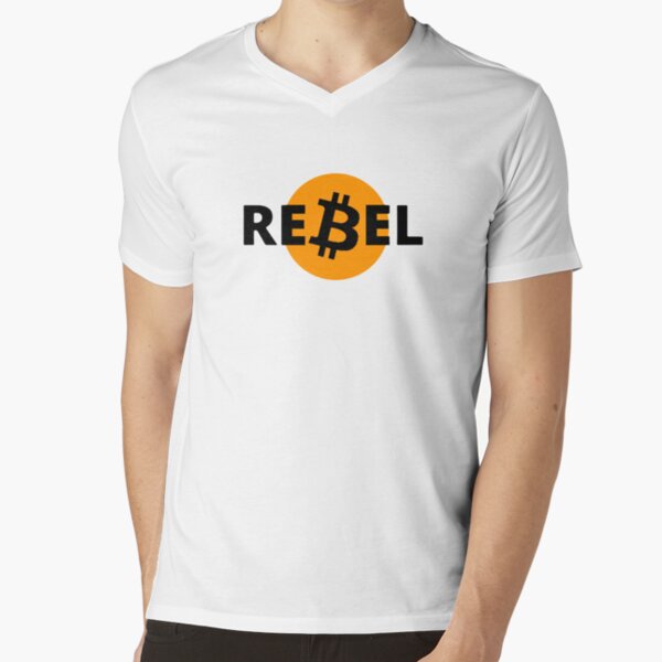 bitcoin rebel - white - crypto bitcoin - crypto art t-shirts col v