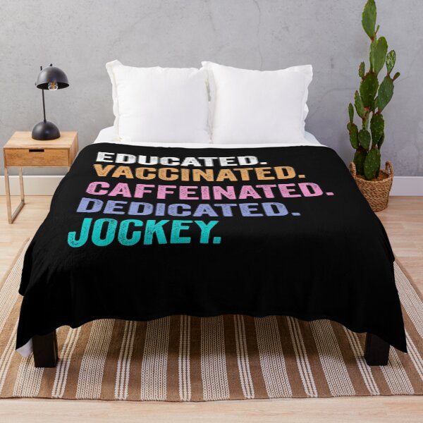 Item preview, Educated Vaccinated Caffeinated Dedicated jockey shirt, Funny jockey Christmas Gift designed and sold by xlnv.