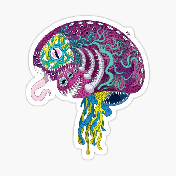 Psychedelic Brain Rainbow Colorful Peace Hippie Love Grateful Dead 3” Sticker 