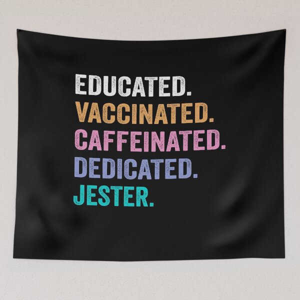 Item preview, Educated Vaccinated Caffeinated Dedicated jester shirt, Funny jester Christmas Gift designed and sold by xlnv.