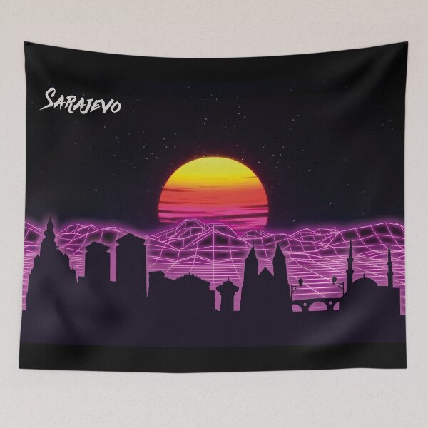 Item preview, Sarajevo Skyline Neon Nights designed and sold by DFerraz.