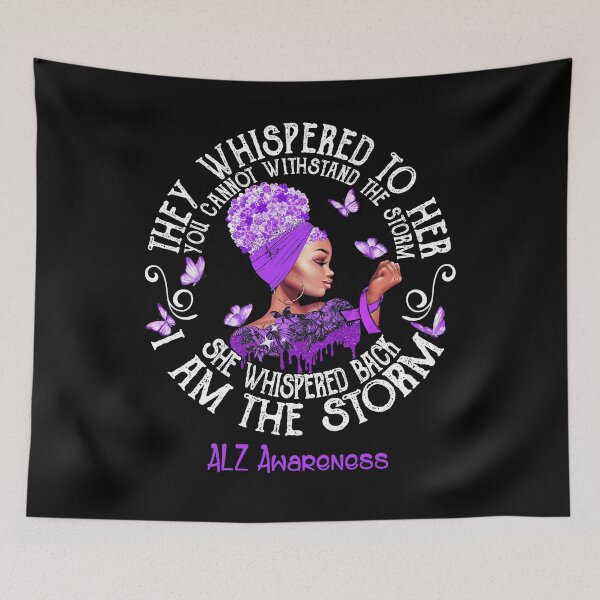 Item preview, Black Girl Fighter Strong I Am The Storm ALZ Awareness designed and sold by Mnrshirley.