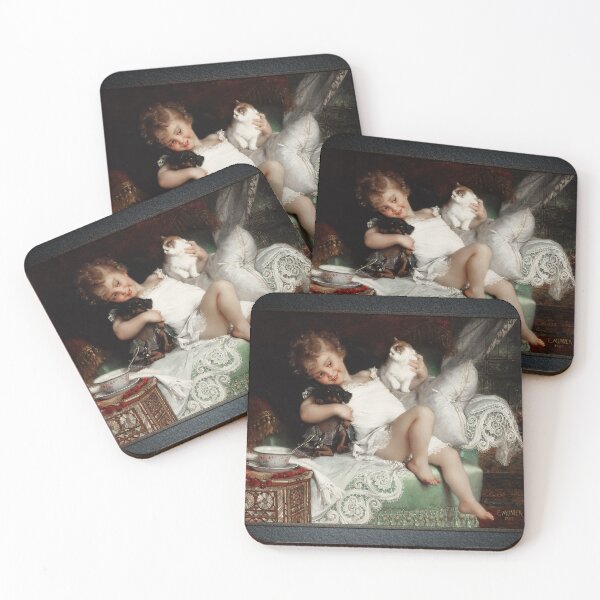 Item preview, Playmates by Emile Munier Remastered Xzendor7 Classical Art Old Masters Reproductions designed and sold by Xzendor7 Digital Art Creations.