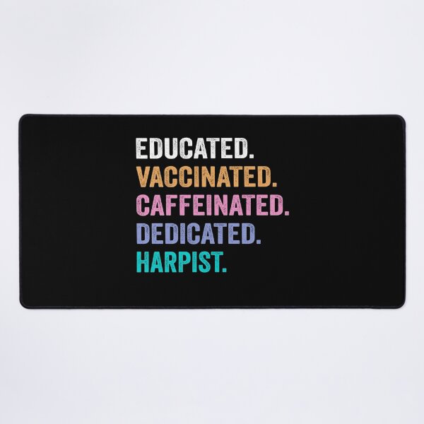 Item preview, Educated Vaccinated Caffeinated Dedicated harpist shirt, Funny harpist Christmas Gift designed and sold by xlnv.