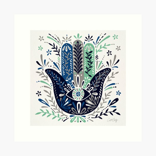 Item preview, Hamsa Hand – Navy Palette designed and sold by Cat Coquillette.