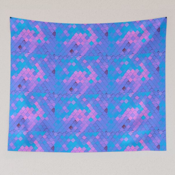 Item preview, Blue Pink Purple Tile Pattern designed and sold by justgateau.