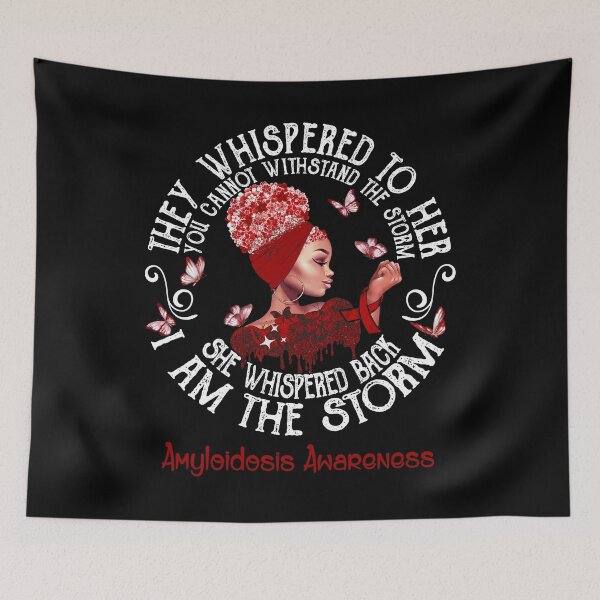 Item preview, Black Girl Fighter Strong I Am The Storm Amyloidosis Awareness designed and sold by Mnrshirley.